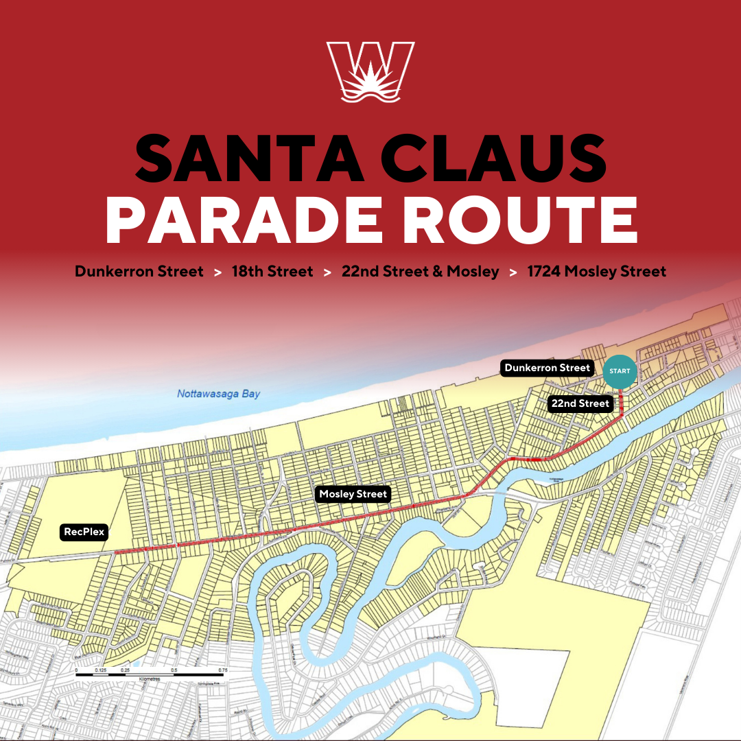 Map of 2024 Santa Claus Parade Route