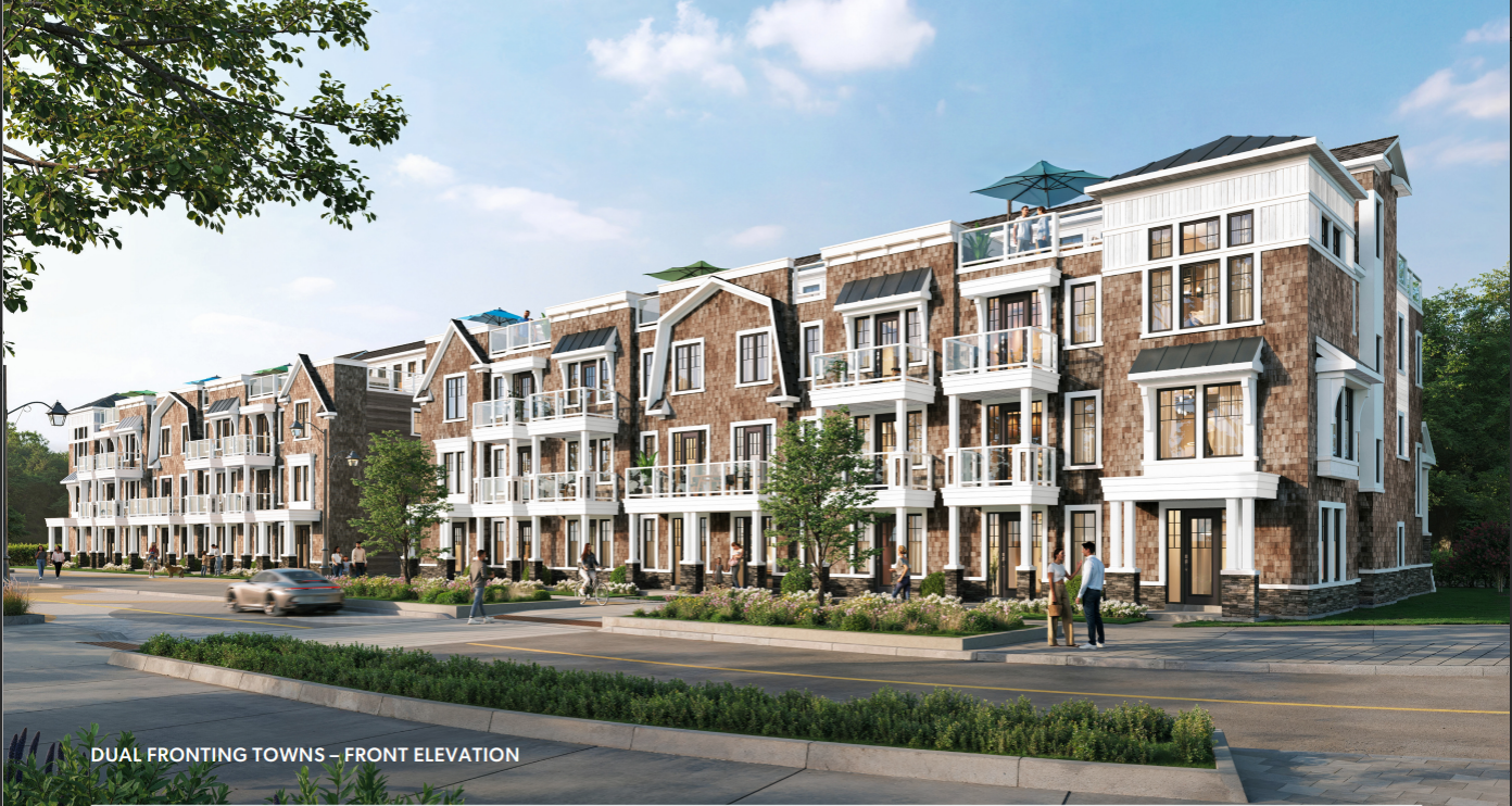 Concept drawings of nautical-themed town homes proposed by Stonebridge Building Group